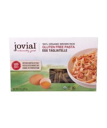 Jovial Egg Tagliatelle Gluten-Free Pasta | Whole Grain Brown Rice Egg Tagliatelle Pasta | Lower Carb | Kosher | USDA Certified Organic | Made in Italy | 9 oz