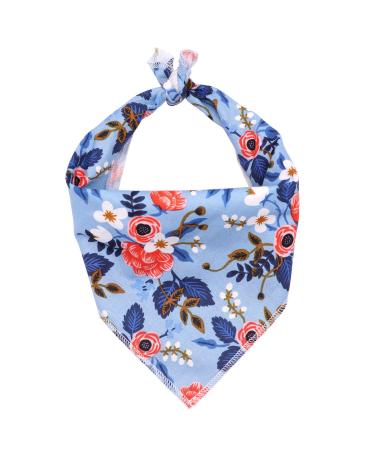 Aring pet dog bandana cotton flower dog bandanas dog triangle bibs neckerchief for small and large dogs and cats l blue flower - Buy Online on GoSupps.com