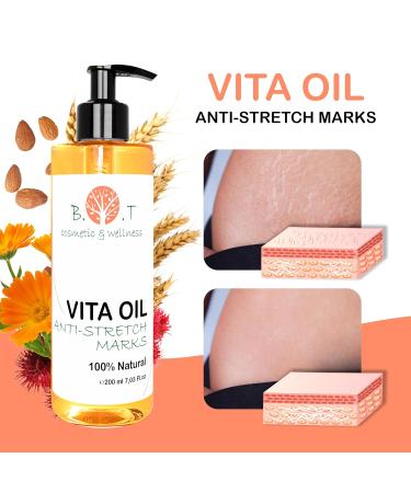 Vita-Oil Anti-Stretch Marks Oil | 100% Natural Skin Regenerator | Moisturizes Reduces Scars & Spots | 200 ml for Pregnancy & Dry Skin - Buy Online on GoSupps.com