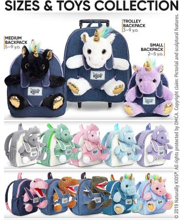 Naturally KIDS Small Unicorn Backpack for 3-4 Year Old Girls - Purple Toddler Backpack with Stuffed Animal - Perfect Gift for Girls - Includes Pockets & Reflective Logo - Buy Online on GoSupps.com