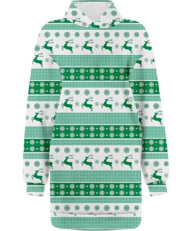 Hanxiulin Women's Christmas Rock Mini Pullover Hoodie - Oversized Elk Party Dress & Long Sleeve Jumper for Autumn/Winter - Buy Online on GoSupps.com