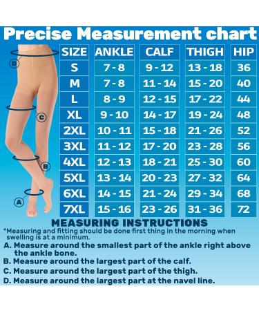 Plus Size Opaque Compression Pantyhose 20-30mmHg for Circulation Support - Beige 2X-Large - Buy Online on GoSupps.com