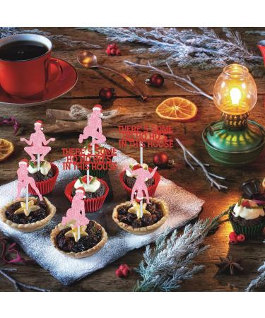 25 Pcs There's Some Ho Ho Hos in This House Cupcake Topper Pink Funny Christmas Cupcake Toppers Decorations Twerk Food Picks for Christmas Winter Holiday New Year - Buy Online on GoSupps.com