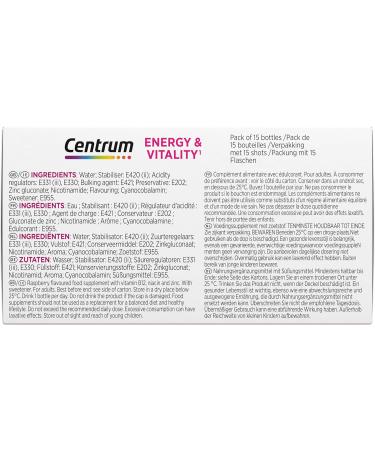 CENTRUM - Vitamine B12 nergie & Vitalit - Zinc Niacine (Vitamine B3) - Compl ment Alimentaire Multivitamines Boire - nergie Immunit & Syst me Nerveux - Vegan - 15 shots x 7 ml Nouveaut - Vitamine B12 7 ml (Lot de 15) - Buy Online on GoSupps.com