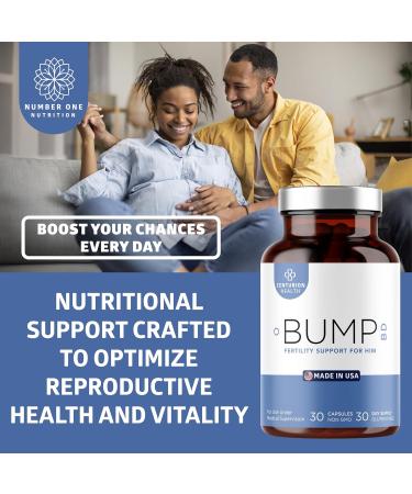Centurion Labs Bump BD Natural Fertility Supplement for Men Male Prenatal Vitamins with Selenium CoQ10 L-Methylfolate Folinic Acid DHA + EPA to Support Hormonal Balance & Motility 30 Caps - Buy Online on GoSupps.com