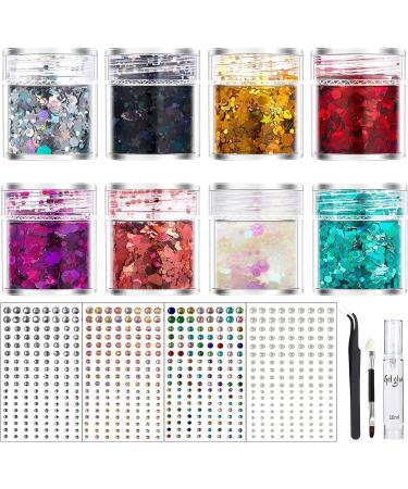  Goowafur Sparkling Body Glitter Women's Body Glitter - Cosmetic Grade Body Glitter for Nightclubs - With Gel Glue and Face Brush - Buy Online on GoSupps.com