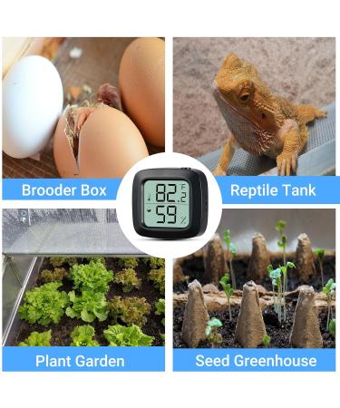 Aggforbl Reptile Thermometer Reptile Digital Thermometer and Humidity Vivarium Accessories use for bearded dragon accessories Tank Hygrometer Reptile wiht Double Sided Tape (Black 1) Black 1 pcs - Buy Online on GoSupps.com