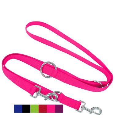 Dey - Premium dog leash nylon 2m |3 -way adjustable |For small medium -sized and large dogs |Lots of colors | Doubleein dog cat puppy |Schleppline | Guide line |Puppy leash |Pink pink m m - 2.0 x 200 cm pink