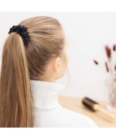 Navaris Silk Hair Scrunchies - 2-Pack Hair Ties & Bands for Ponytails & Braids - Best Hair Accessories for Women - Buy Online on GoSupps.com