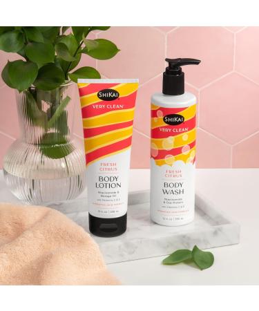 Buy ShiKai Very Clean Body Wash - Fresh Citrus 12 oz | Hydrating Gel Cleanser with Niacinamide Oat Protein Vitamins C & E for Dry Skin - International Shipping Available - Buy Online on GoSupps.com
