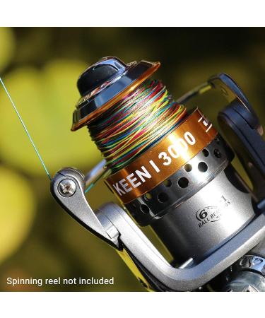 RUNCL 8 Strand Braided Fishing Line - 546Yds/500M, 30LB, Rainbow Color - Abrasion Resistant, Durable, Zero Stretch - Buy Online on GoSupps.com