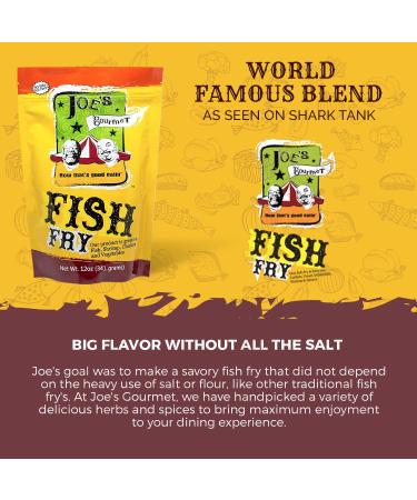 Joe's Gourmet Fish Fry Seafood Breading Mix - As Seen on Shark Tank - Seasoned Coating Mix for Fish, Chicken, Shrimp & Vegetable - Tasty Air Fryer Breading Batter - 12 Oz (Pack of 2) - Buy Online on GoSupps.com