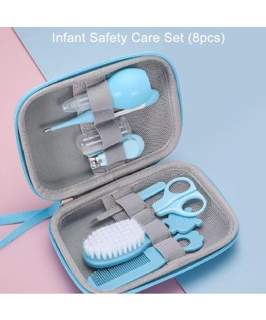 Baby Grooming Kit 8PCS - Healthcare & Grooming Set with Storage Bag - Blue - Buy Online on GoSupps.com