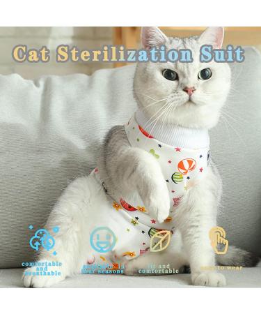 Clrybo Katzenbody After Op Castration | Pet Medical Surgical Shirt & Recovery Suit for Cats - Lollipop Style (M) - Buy Online on GoSupps.com