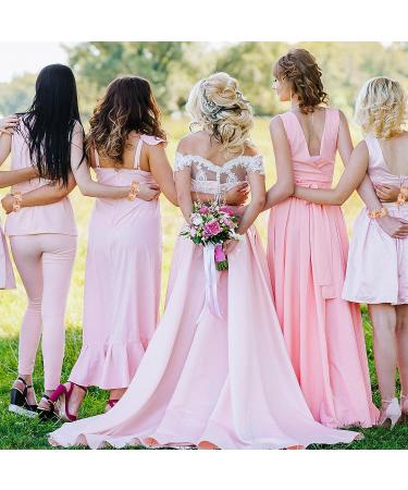 32-Piece Bridesmaid Proposal Gift Set - Satin Scrunchies, Hair Bands, Bracelets, Diamond Pen & Card (White/Champagne) - Buy Online on GoSupps.com