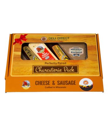 Deli Direct Hunters Wild Game Spicy Exotic Meat and Cheese Gift Basket - Food Gifts for Hunters, Father, Dad, Men, Husband - Includes Elk and Venison Summer Sausage, Wisconsin Cheese, and Crackers