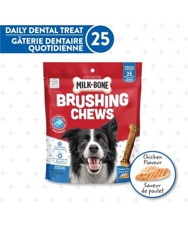 Milk-Bone Brushing Chews Medium Dog Dental Dog Treats 557g 25 Treats Medium Dog - Buy Online on GoSupps.com