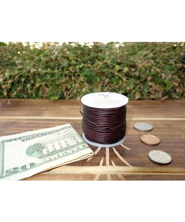 1.5mm Dark Brown Distressed Leather Cord - 20 Meter Roll for Jewelry Making - Buy Online on GoSupps.com