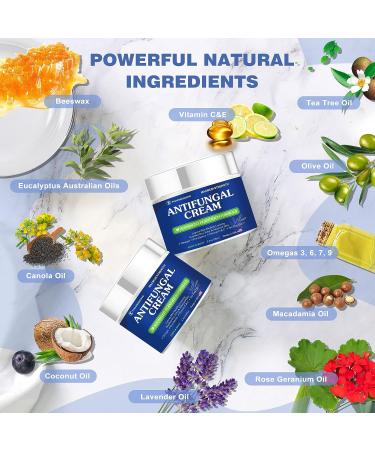 Tea Tree Oil Antifungal Cream - Athletes Foot, Jock Itch, Ringworm Treatment - Hydrating Anti Fungal Cream for Itchy Skin Relief - Buy Online on GoSupps.com