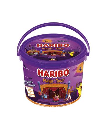 HARIBO - Seau Halloween Magic Tour - Assortiment de Bonbons en mini-sachets - 760g Seau Magic Tour
