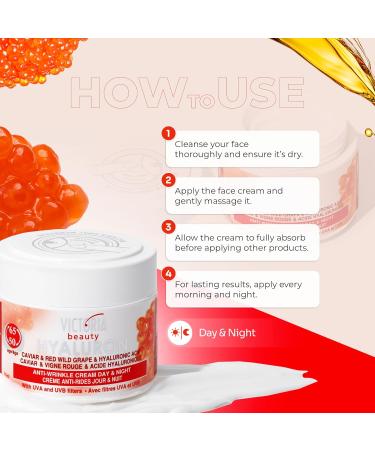 Victoria Beauty Hyaluron cream with retinol antiaging face cream with hyaluronic acid against wrinkles moisturizer with caviar for women and men 2 x 50 ml 25 ml 2er Pack - Buy Online on GoSupps.com