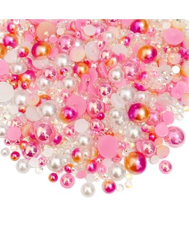 30g Mix Pink Half Pearl Rhinestones for Crafts Mixed Size 3mm-10mm Resin Rhinestone Half Round Flatback Pearl Rhinestones for DIY Nail Art Crafts Jewelry Decoration Pink Series - Buy Online on GoSupps.com