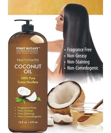 Fractionated Coconut Oil 16 fl. oz - 100% Natural MCT Carrier Oil for Hair Skin & Aromatherapy - Best Skin Moisturizer & Massage Oil - Buy Online on GoSupps.com