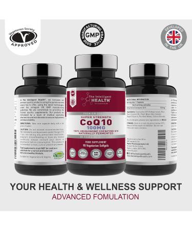 Super Strength 100mg CoQ10 Softgel Capsules - 90 Count | Vegan-Friendly, High Absorption, UK-Made to GMP Standards - Buy Online on GoSupps.com