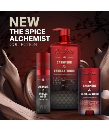 Old Spice Body Wash for Men The Spice Alchemist Collection 24/7 Cologne Infused Hydration No Trade Off Formula Free of Phthalates Silicones & Dyes Cashmere + Vanilla Wood Scent 20 oz - Buy Online on GoSupps.com