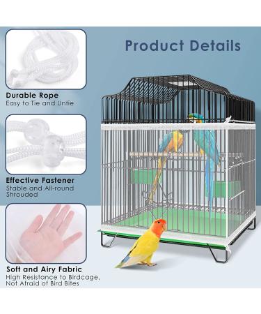 Bissap Bird Cage Seed Catcher - Adjustable Nylon Cover for Parrot Cage Seed Guard - White - Buy Online on GoSupps.com