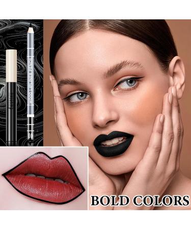 Black Lipstick & Lip Liner Set - Matte Waterproof Long-Lasting Lip Makeup for Halloween & Gothic Costumes | International Shipping - Buy Online on GoSupps.com