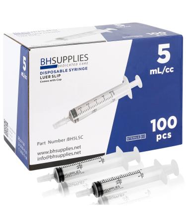 5ml Oral Dispenser Syringe with Cover, BH SUPPLIES - Individually Sealed - 100 Syringes