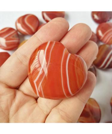 Manekieko Natural Red Agate Palm Worry Heart Stone - 40mm Healing Crystals for Love & Stress Relief - Buy Online on GoSupps.com