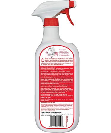 Simple Green Advanced Dog Stain & Odor Remover - Large Dogs Bacteria & Enzyme Cleaner - 32 oz Sprayer - Buy Online on GoSupps.com
