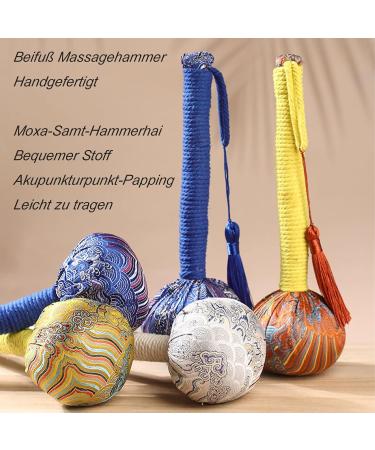 Side of Mugwort Massage Hammer - 10 Inch Manual Knocking Stick for Body & Neck Relief - Random Color Tassel Massage Tool - Buy Online on GoSupps.com