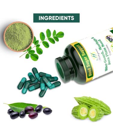 HERBOGANIC Bitter Gourd Moringa and Java Plum Seed Capsules | 500mg |All Natural Detoxification | 60 Capsules - Buy Online on GoSupps.com