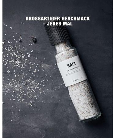 Nicolas Vahe Secret Blend Salt & Ceramic Herb Mill | Danish Design Gourmet Salt | Shop Internationally - Buy Online on GoSupps.com