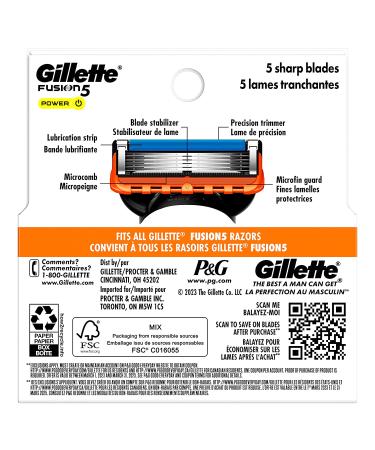 Gillette Fusion5 Men's Razor Blade Refills - 4 Count (Pack of 1) - Buy Online on GoSupps.com