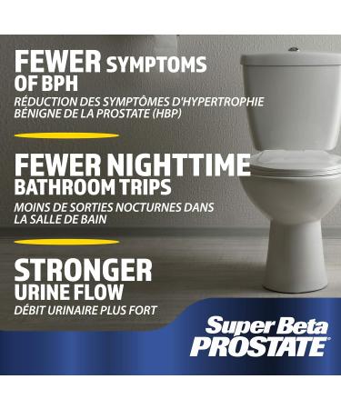 Super Beta Prostate Urologist Recommended Prostate Supplement for Men - Reduce the Symptoms of BPH Decrease Bathroom Trips Day & Night Promote Sleep Better Bladder Emptying & Healthy Prostate Beta Sitosterol not Saw Palmetto (60 Tablets - 1 Bottle) - Buy Online on GoSupps.com