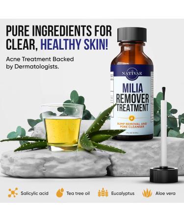 Milia Remover Treatment for Eyes & Face - Milia Spot Treatment with Salicylic Acid & Tea Tree Oil - Milia Acne Serum - Buy Online on GoSupps.com