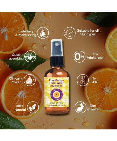 Deve Herbes Pure Orange Floral Water (Hydrosol) (Citrus sinensis) Natural Therapeutic Grade 100ml (3.38 oz) - Buy Online on GoSupps.com