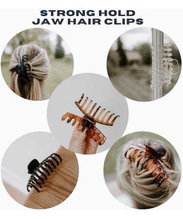 SuperX 3-Piece Non-Slip Hair Claw Clips for Women - Strong Hold Jaw Clips for Thick Hair - French Design Styling Accessories - Pack of 1 - Buy Online on GoSupps.com