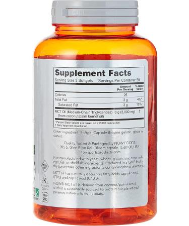 Now Foods MCT Oil 1000mg - 150 Count | Pure Medium Chain Triglycerides Supplement - Buy Online on GoSupps.com