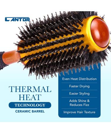 Large Round Boar Bristle Blow Dry Brush | Thermal Ceramic Barrel | Anti-Static Roller Hair Brush for Styling | 20 Row | Long Hair - By Cantor - Buy Online on GoSupps.com