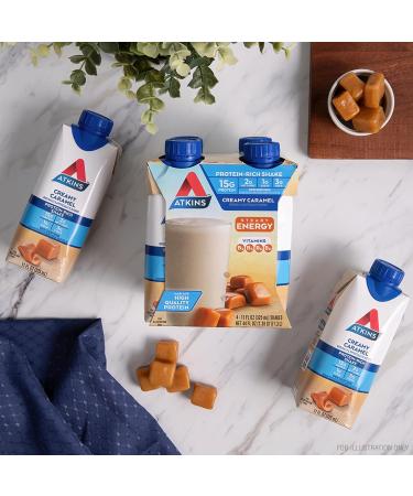 Atkins Atkins Energy Shake Creamy Caramel, 4 Count (Pack of 3) 1 Fl Oz (Pack of 12) - Buy Online on GoSupps.com