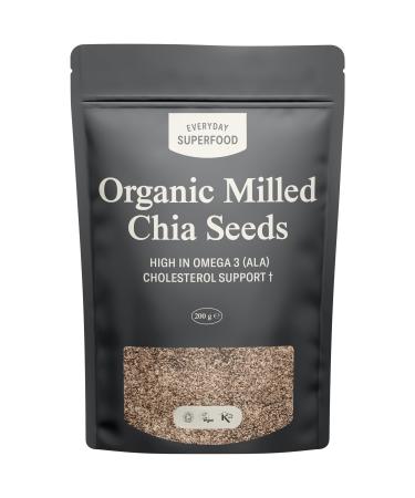 Milled Chia Seeds 200g Chia Seed Meal Ground Chia Seeds Pure Keto Ingredients Milled Chia Seed Powder 200 g (Pack of 1)