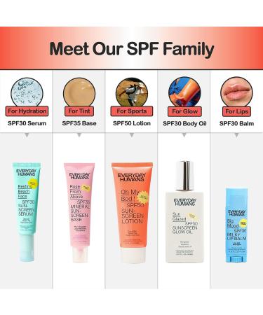 EVERYDAY HUMANS Sun Glazed SPF 30 Moisturizing Suntan Glow Oil with Gold Shimmer - Vegan Tanning Oil with Squalane, Jojoba Oil & Citrus Scent | Non-Greasy Formula, Oxybenzone Free - Buy Online on GoSupps.com