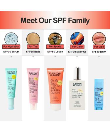 Everyday Humans Oh My Bod! SPF 50 Face & Body Sunscreen Lotion 3.4 oz | Sport Sunblock | Water Resistant | Oxybenzone & Octinoxate Free - Buy Online on GoSupps.com