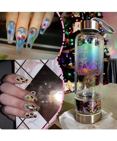50g Laser Puzzle Pieces Nail Glitter Mix - 3D Holographic Sequins for Nail Art, Face, Body, DIY Crafting - Buy Online on GoSupps.com