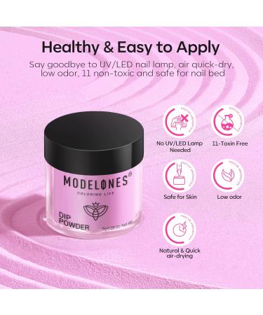 Modelones Dip Powder Nail Kit - 4 Hot Pink Colors DIY French Manicure Set Essential Liquid Base & Top Coat Perfect Gift for Mom - Buy Online on GoSupps.com